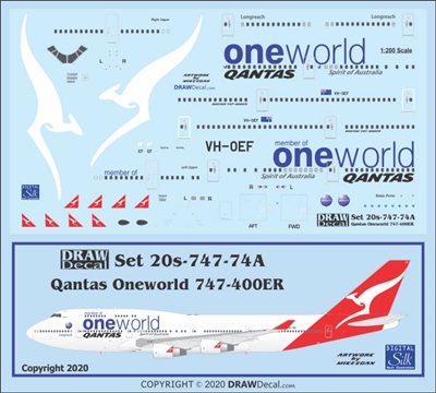 1:200 QANTAS 'OneWorld' Boeing 747-400ER