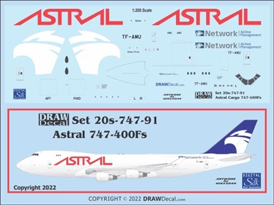 1:200 1:144 Astral Cargo Boeing 747-400F
