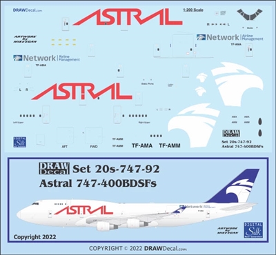 1:200 1:144 Astral Cargo Boeing 747-400BDSF