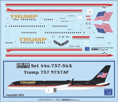 1:200 Trump Boeing 757-200 (U.S. flag)