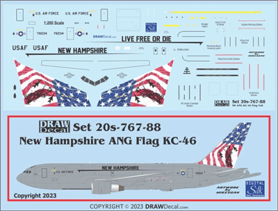1:200 USAF 'New Hampshire ANG'  (U.S. Flag Tail) KC-46A Pegasus (Boeing 767-200)