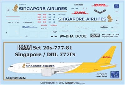 1:200 Singapore Airlines / DHL Boeing 777-2F