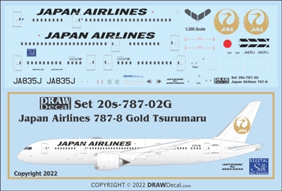 1:200 Japan Airlines (Gold logo) Boeing 787-8