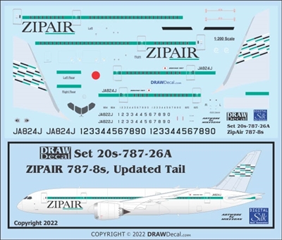 1:200 ZIPAIR Tokyo Boeing 787-8 (revised tail)