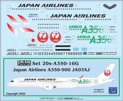 1:200 Japan Airlines Airbus A.350-900 (JA03XJ, green details)