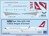 1:200 Cathay Dragon Airbus A.321NEO (with corogard)