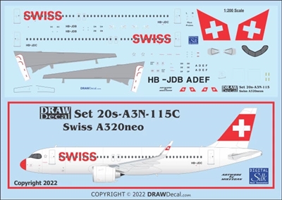 1:200 Swiss (2012 cs) Airbus A.320NEO (with Corogard)