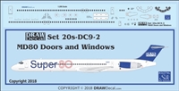 1:200 McDD MD-80 Door, window and windshield set