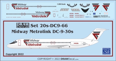 1:200 Midway Airlines Metrolink Douglas DC-9-30