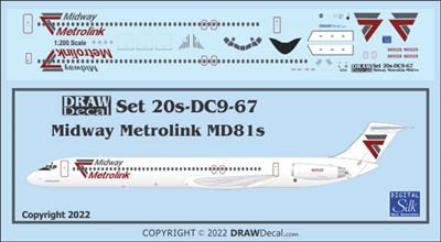 1:200 Midway Airlines Metrolink McDD MD80