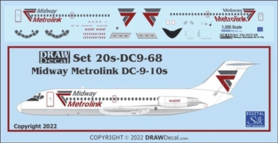 1:200 Midway Airlines Metrolink Douglas DC-9-14
