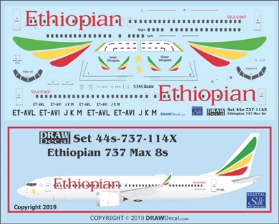 1:144 Ethiopian Airlines Boeing 737-MAX8