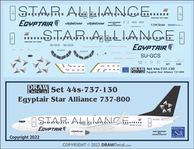 1:144 Egyptair Star Alliance Boeing 737-800