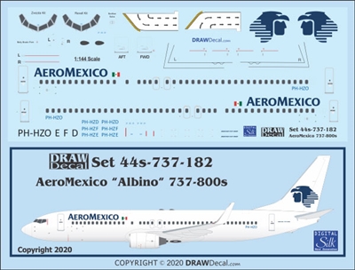 1:144 AeroMexico Boeing 737-800 (white cs)