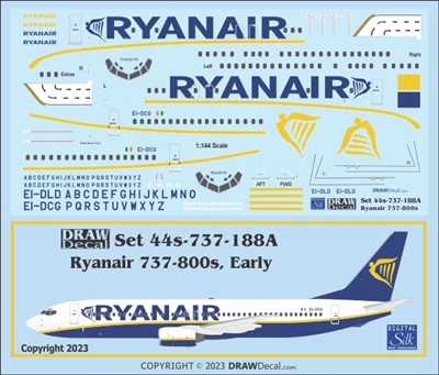 1:144 Ryanair (earlier titles) Boeing 737-800