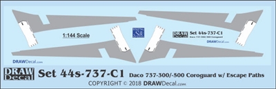 1:144 Boeing 737-300,  -500 Corogard (Daco kits, Top surfaces only, with wing escape markings) (Two Sets)