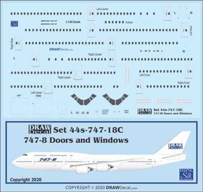 1:144 Boeing 747-8I Windows, Door & Details