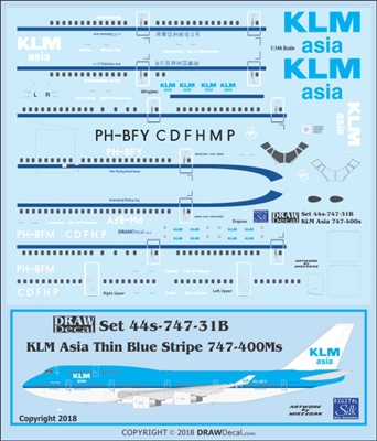 1:144 KLM Asia (2005 cs) Boeing 747-400M