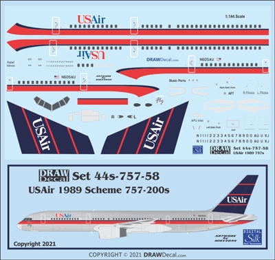 1:144 US Air (1989 cs) Boeing 757-200