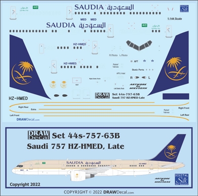 1:144 Saudia / Saudi Royal Flight (later cs) Boeing 757-200