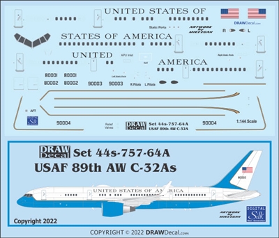 1:144 United States of America (VIP) Boeing C-32A (757-200)