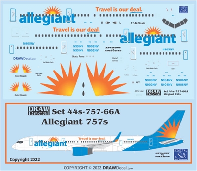 1:144 Allegiant Airlines Boeing 757-200