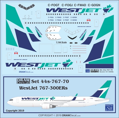 1:144 WestJet Boeing 767-300ER