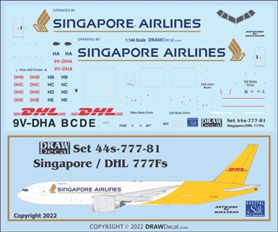 1:144 Singapore Airlines / DHL Boeing 777-2F