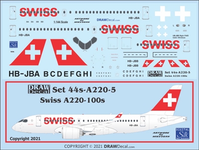 1:144 Swiss Airlines Airbus A.220-100