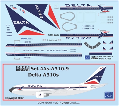 1:144 Delta Airlines Airbus A.310-300