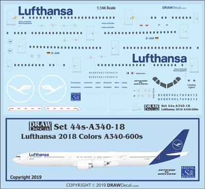 1:144 Lufthansa (2018 cs) Airbus A.340-600