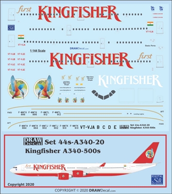 1:144 Kingfisher Airlines Airbus A.340-500