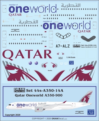 1:144 Qatar Airways 'OneWorld' Airbus A.350-900