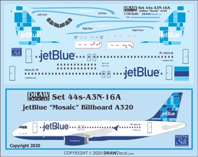 1:144 JetBlue Airbus A.320 'Mosaic' (billboard titles)