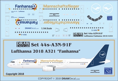 1:144 Lufthansa (2018 cs) 'Fanhansa' Airbus A.321