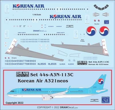 1:144 Korean Air Airbus A.321NEO (with Corogard)