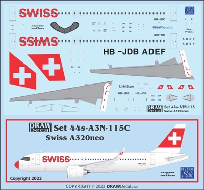 1:144 Swiss (2012 cs) Airbus A.320NEO (with Corogard)