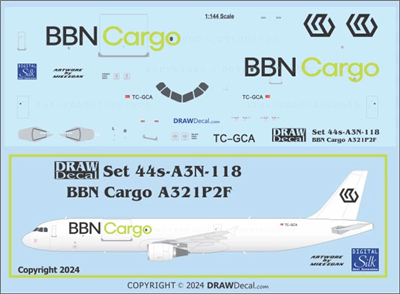 1:144 BBN Cargo Airbus A.321F