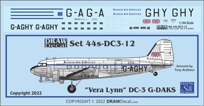 1:144 Aces High / "Airline" / Ruskin Air Services 'Vera Lynn' Douglas C-47 Dakota