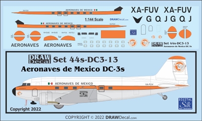 1:144 Aeronaves de Mexico Douglas DC-3