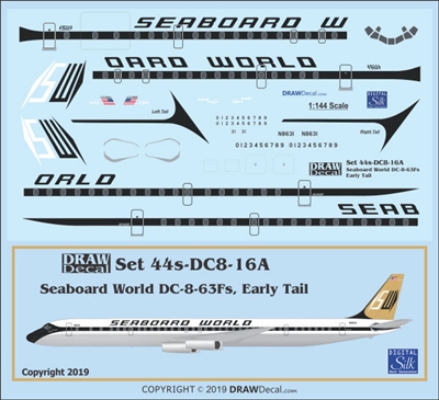 1:144 Seaboard World (early tail) Douglas DC-8-63F