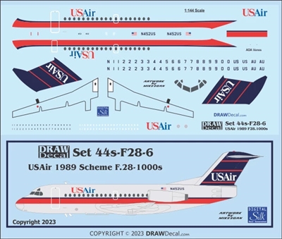 1:144 US Air Fokker F28-1000 Fellowship