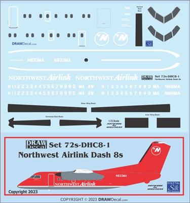 1:72 Northwest Airlink DHC-8 Dash 8 Series 100