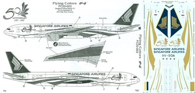 1:200 Singapore Airlines '50th Anniversary' Boeing 777-200