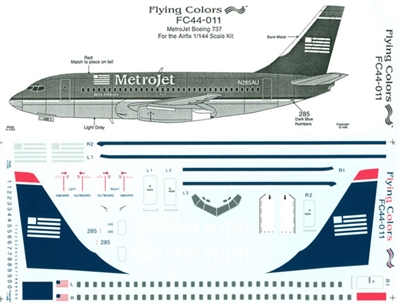 1:144 MetroJet Boeing 737-200