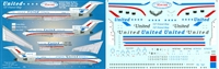 1:144 United Airlines 'Stars & Bars' Boeing 727's