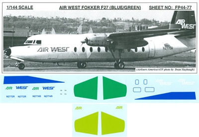 1:144 Air West (blue/green cs) Fokker F.27