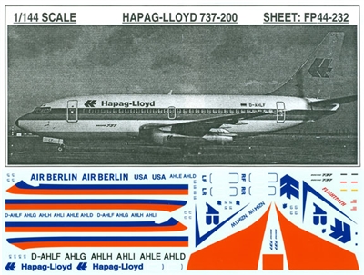 1:144 Hapag Lloyd, Air Berlin Boeing 737-200