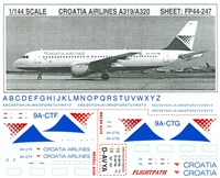 1:144 Croatia Airlines Airbus A.319 / A.320