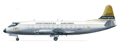 1:144 Vickers Viscount 800, Continental Airlines